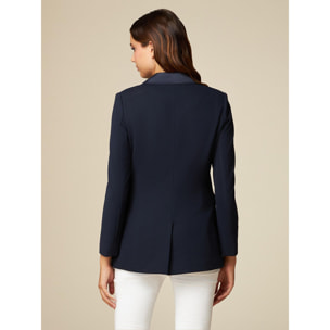 Oltre - Blazer con dettagli in raso - Blu