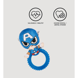 Aro mordedor tpr para perros diseño capitan américa