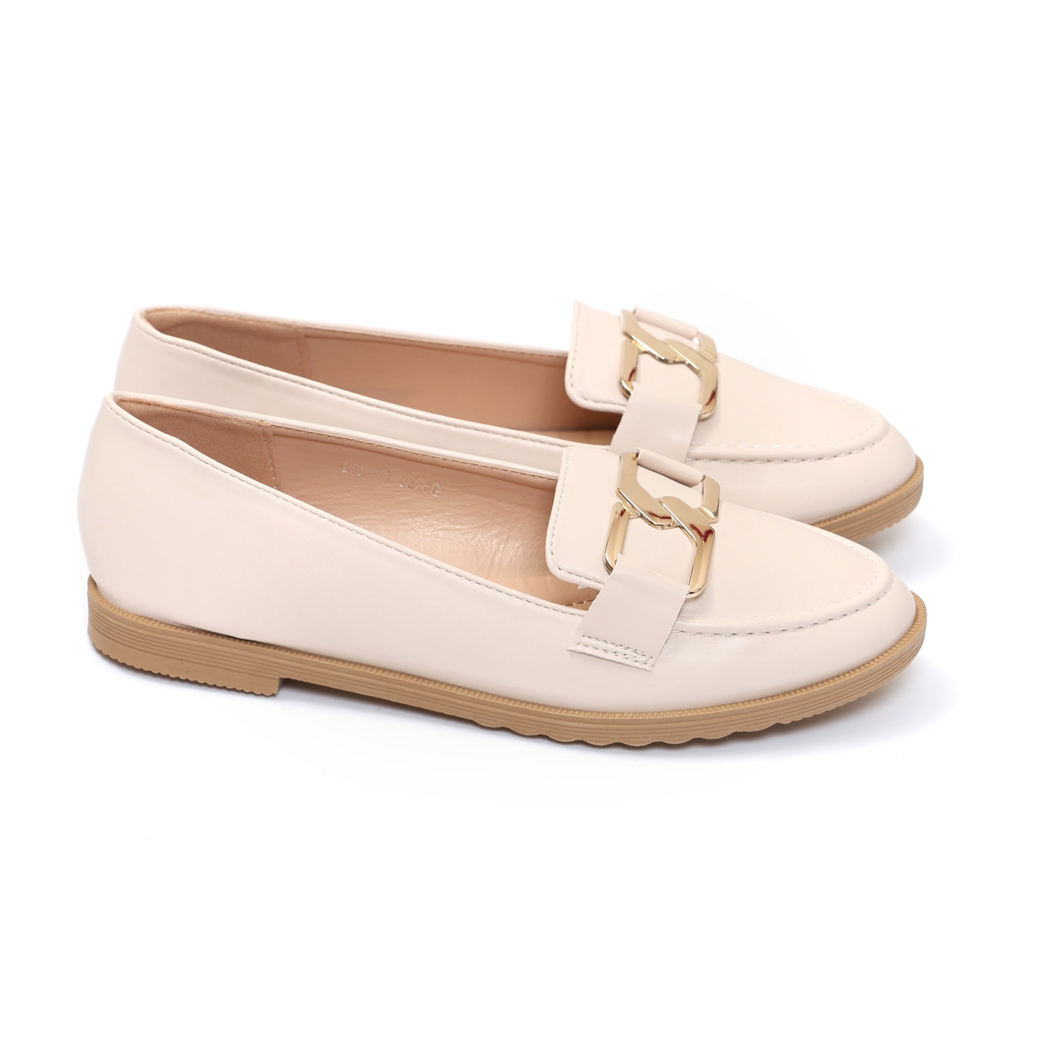 Mocassini in simil pelle con applicazione color oro