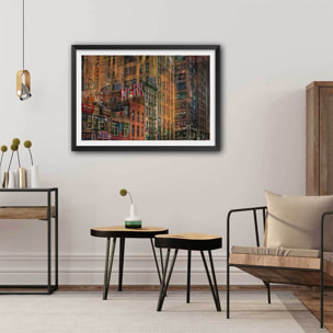 Affiche design Brick Facade Affiche sous cadre noir