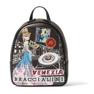 Zaino  da donna In Poliestere e Poliuretano Prodotto artigianale 24x29x12 cm