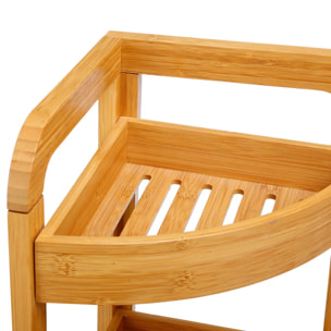 Étagère d'angle 3 niveaux 23cm bambou