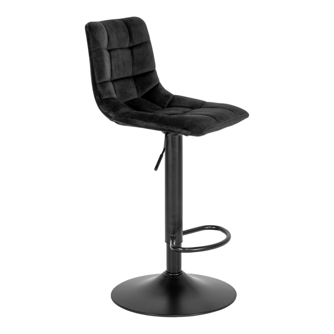 Set 2 sgabelli da bar Middelfart in velluto nero con base nera