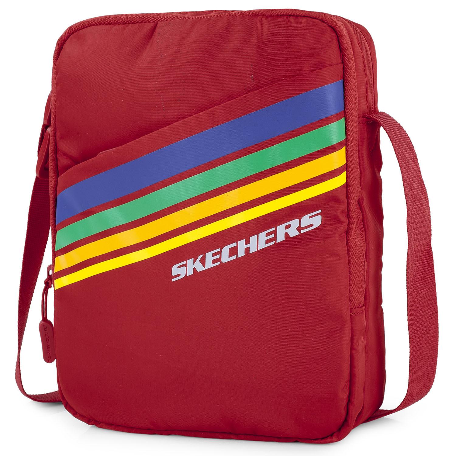 Bandolera Hombre Sintetica Skechers Set Rojo Intenso