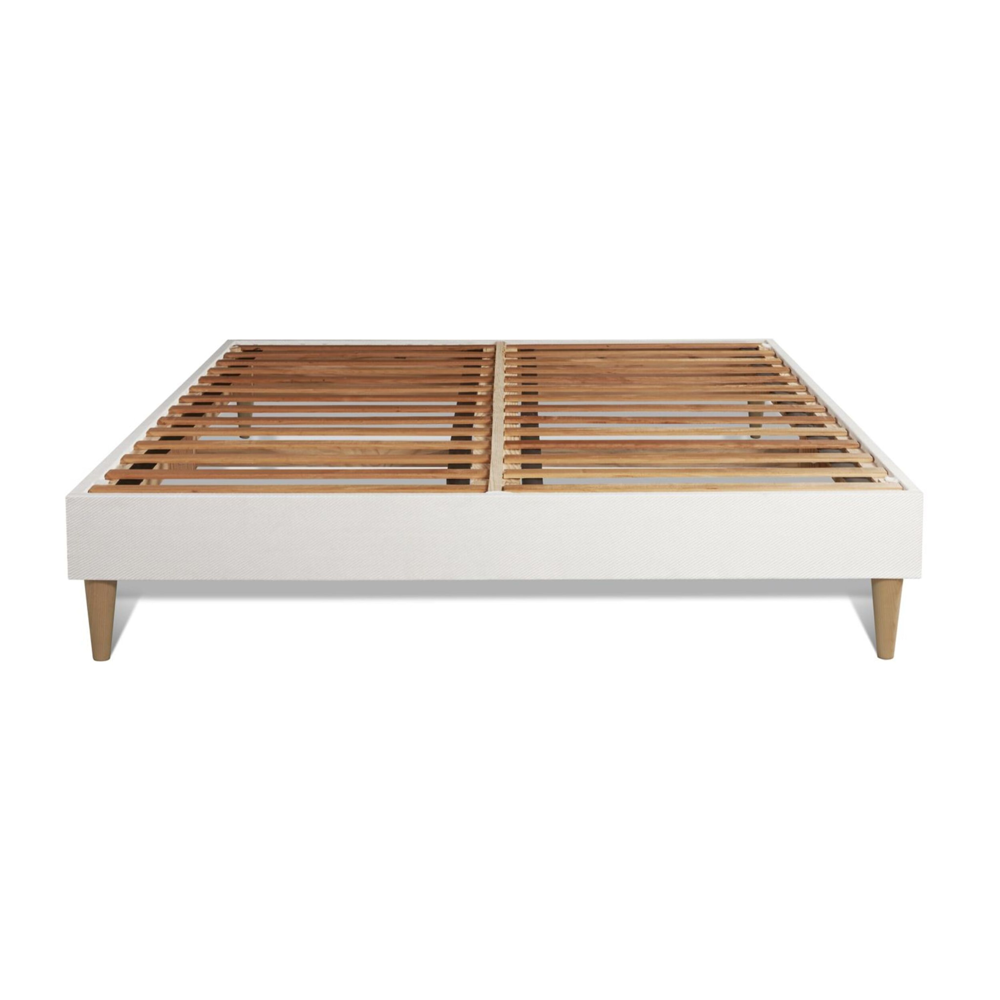 Pack prêt à dormir matelas LANCASTER ressorts ensachés et mémoire de forme + sommier kit blanc + Couette + 2 oreillers
