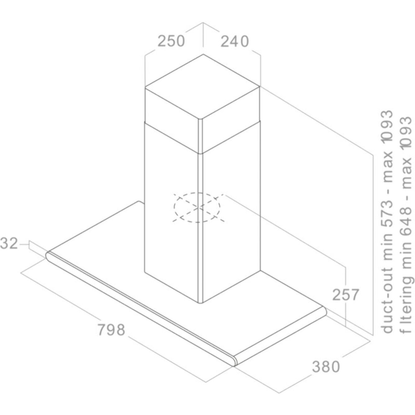 Hotte décorative murale ELICA GALAXY BLIX/A/80