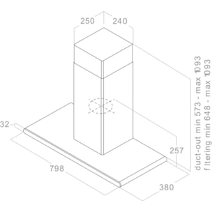 Hotte décorative murale ELICA GALAXY BLIX/A/80