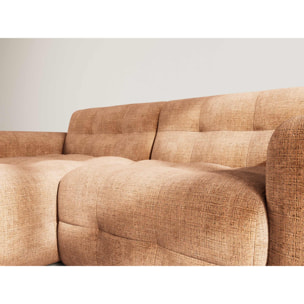 Diane - Canapé d'angle gauche 4 places en velours texturé - Terracotta