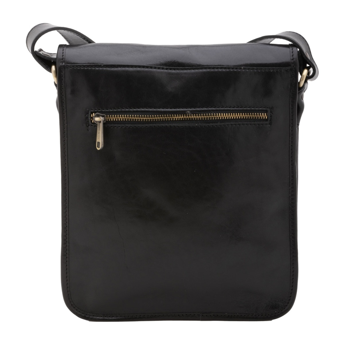 Borsa a tracolla uomo in vera pelle - Modello False - Made in Italy - 29.0 x 24.0 x 9.0 cm