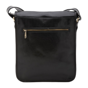 Borsa a tracolla uomo in vera pelle - Modello False - Made in Italy - 29.0 x 24.0 x 9.0 cm