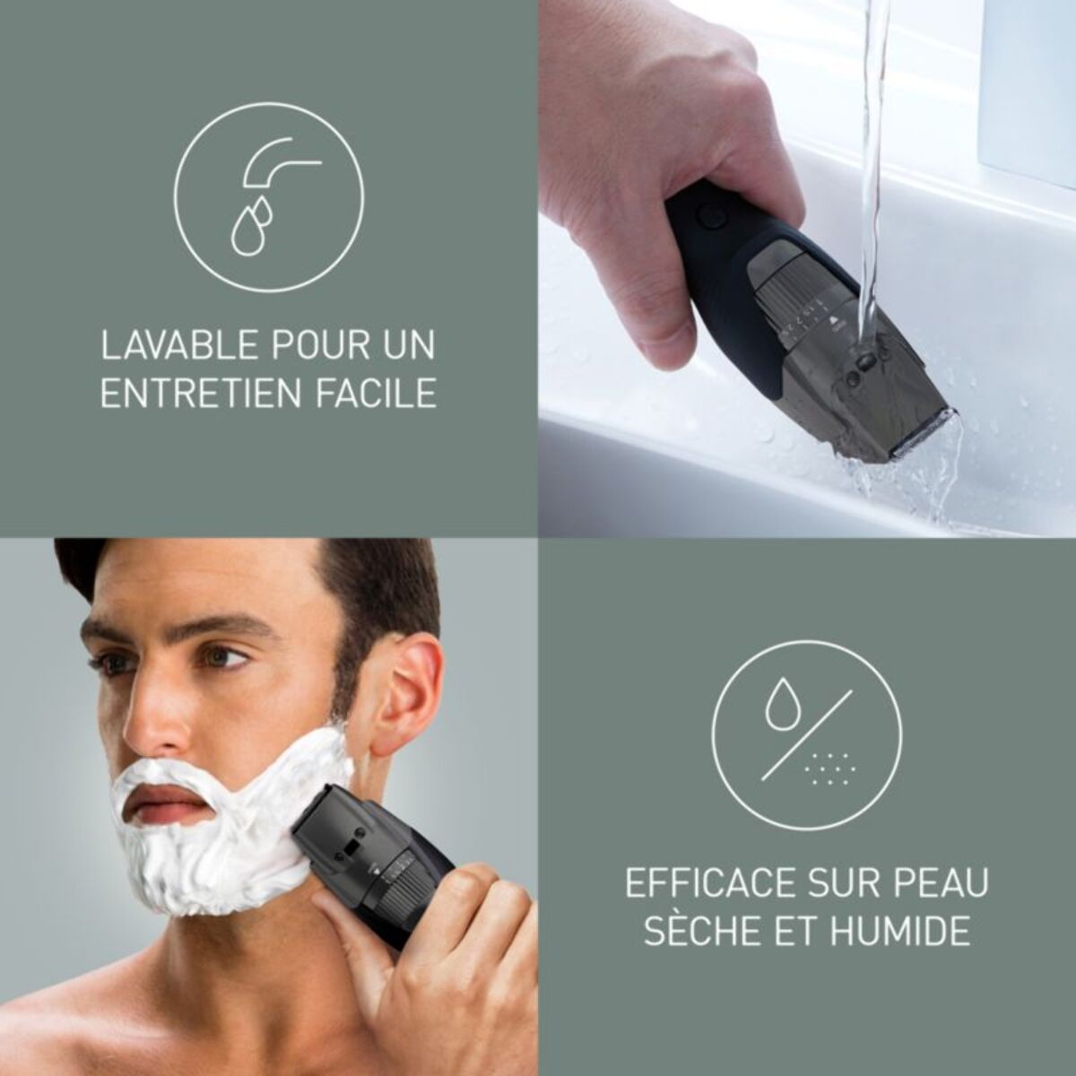 Tondeuse barbe PANASONIC ER-EGB45S503, molette réglable, 20 hauteurs de coupe, précision 0,5 mm, autonomie 60 mn