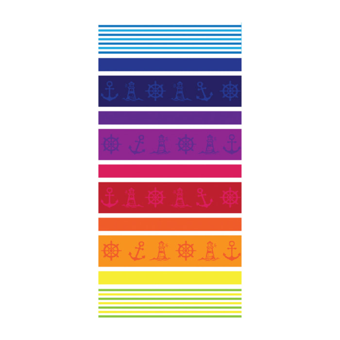 Telo Mare Spugna Jacquard Spiaggia Disegno Nautik