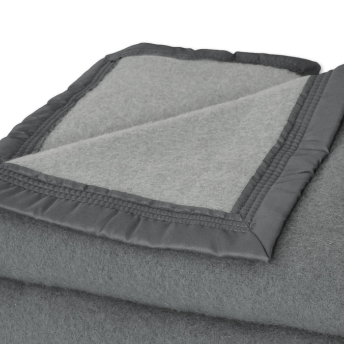 Couverture en 100% pure laine vierge 500g/m² - Gris anthracite