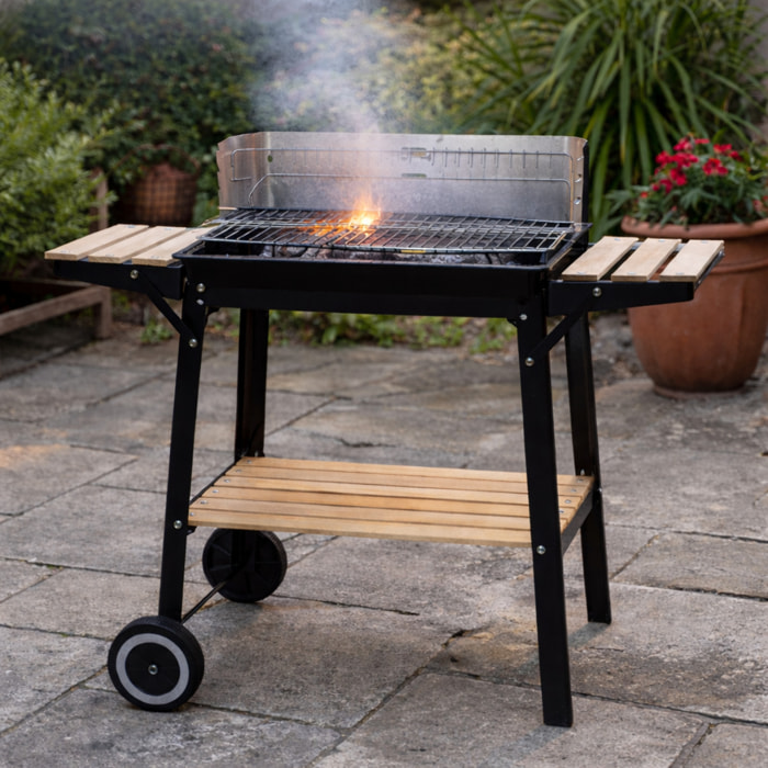 Barbecue mobile au charbon de bois 48 x 28 cm TABARANO