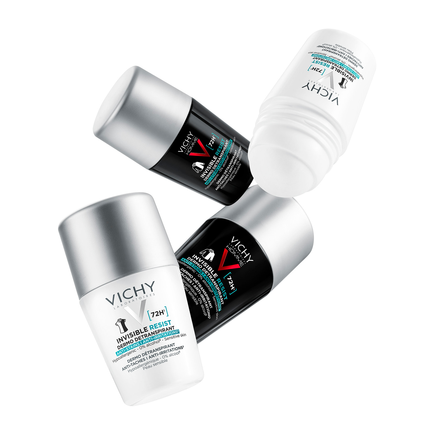 Vichy Homme Dermo-détranspirant Invisible Protect 72h anti-taches anti-irritations 50ml