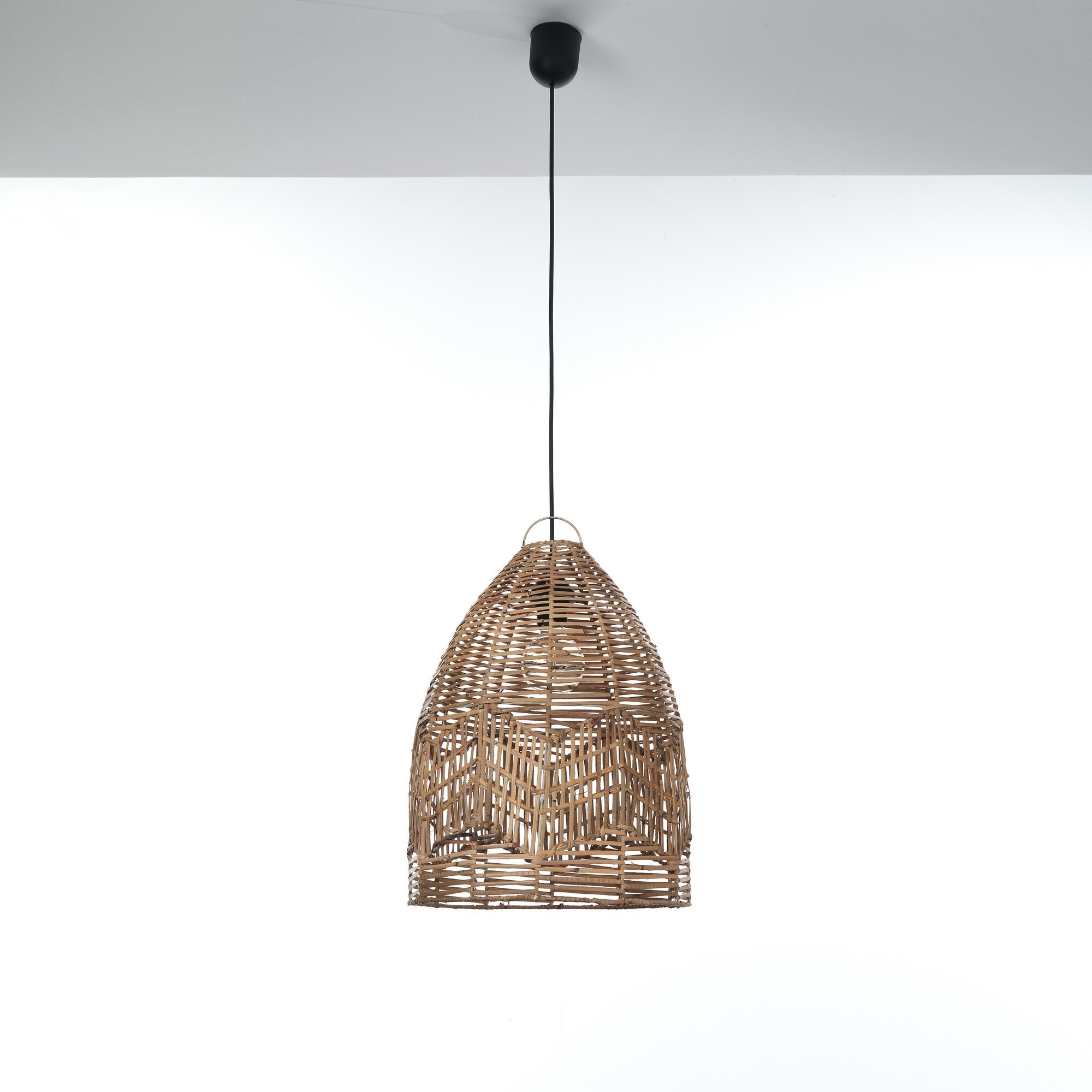 Suspension Tomasucci REETHA SMALL, en rotin, noir, 35 × 35 × 50 cm