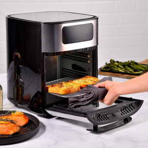 MasterPRO ROCKET 1000 Freidora de Aire 10 L - Calentamiento Doble 360º / Ventana Para ver Progreso / Pantalla táctil LED / 9 Programas Cocción