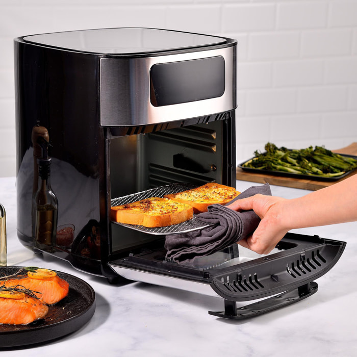 MasterPRO ROCKET 1000 Freidora de Aire 10 L - Calentamiento Doble 360º / Ventana Para ver Progreso / Pantalla táctil LED / 9 Programas Cocción