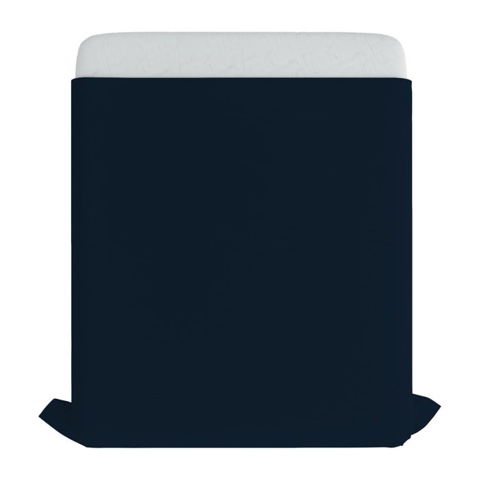 LENZUOLO SOPRA MAX COLOR, 100% Cotone, Tinta Unita, Made in Italy - BLU SCURO
