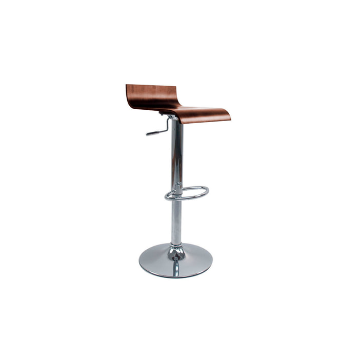 Tabouret de bar design en bois coloris noyer SURF V2