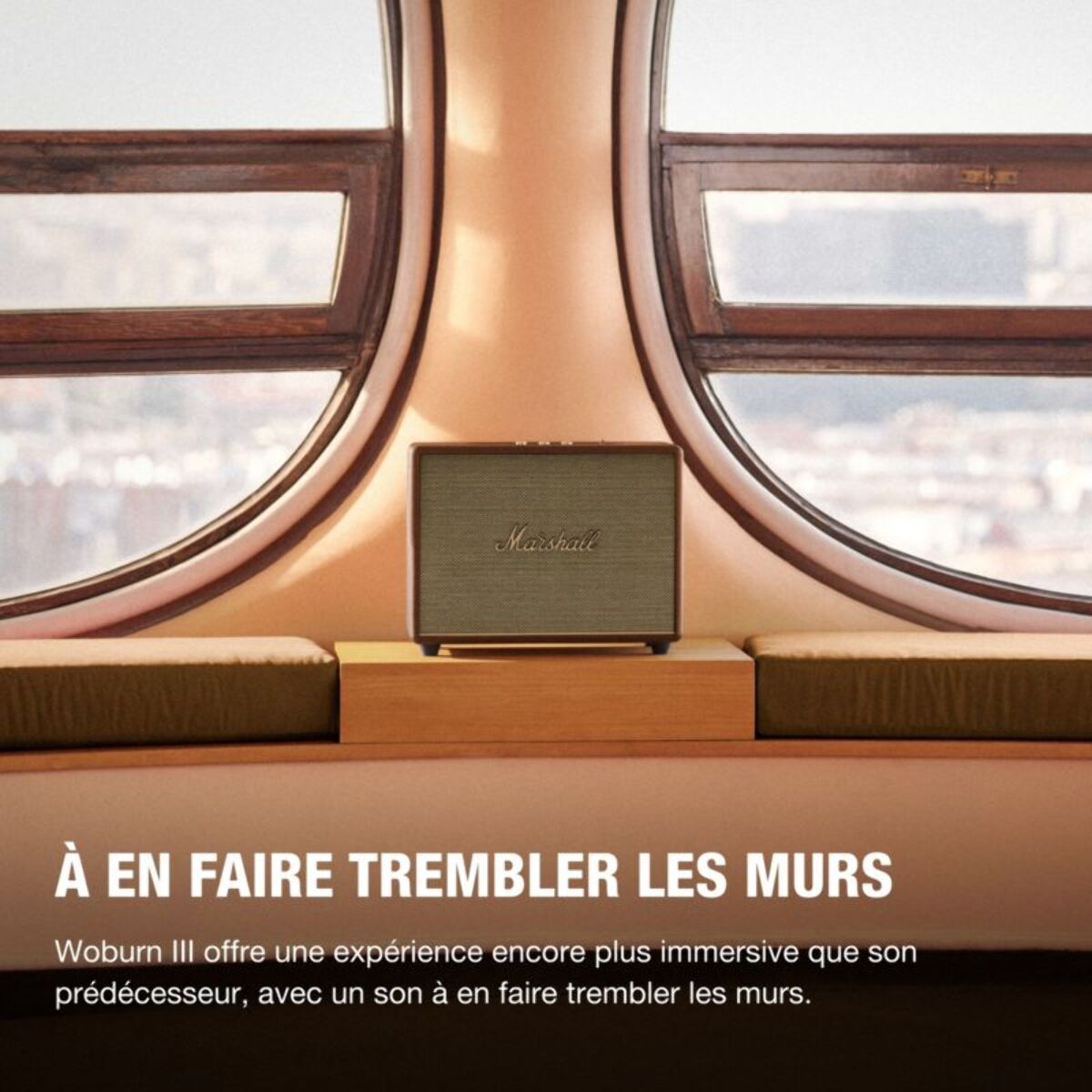Enceinte résidentielle MARSHALL Woburn III Marron - Bluetooth, 90W, design rétro