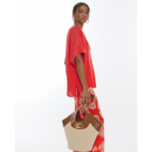 Camicetta a maniche corte con scollo a V