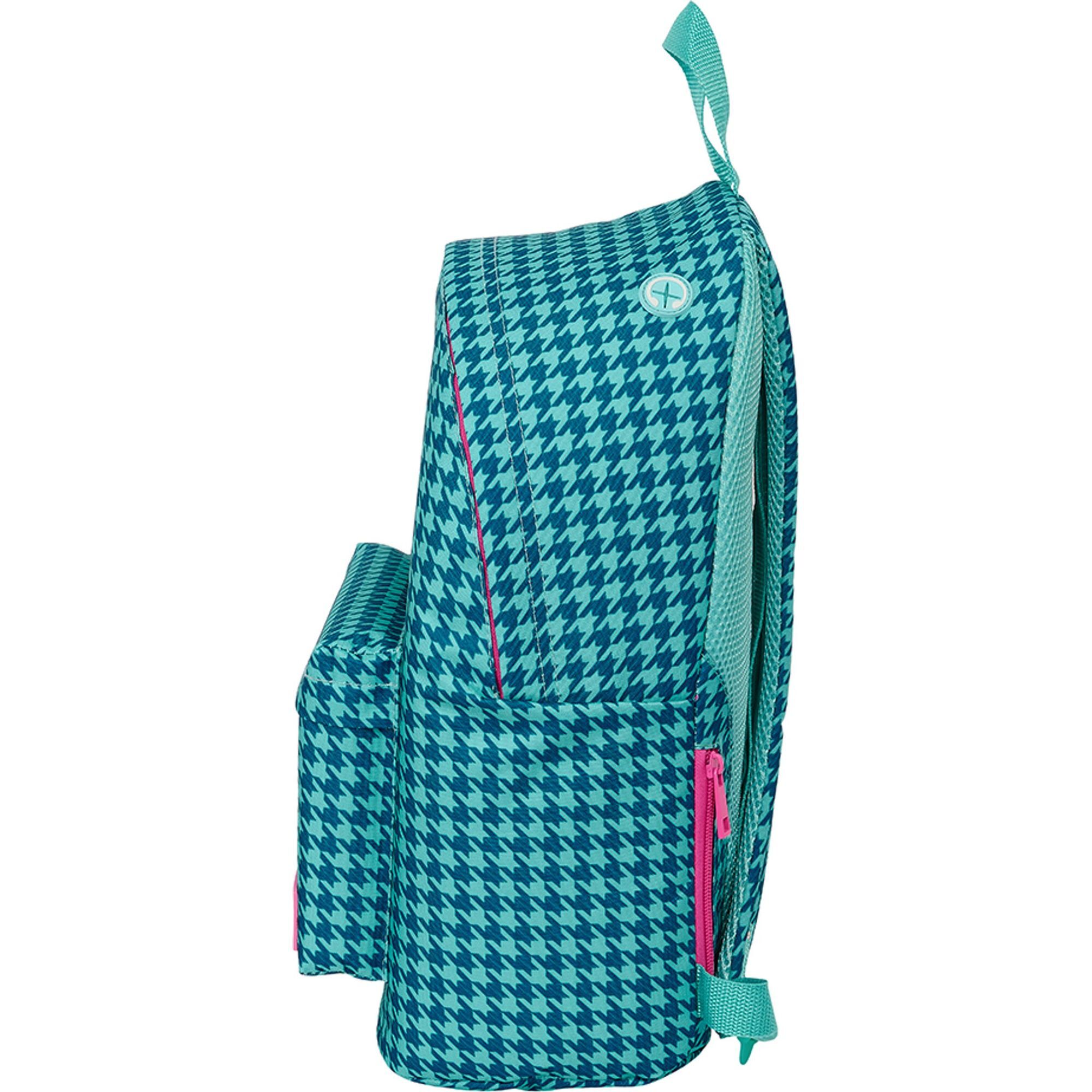 Mochila grande ordenador "pata de gallo verde"