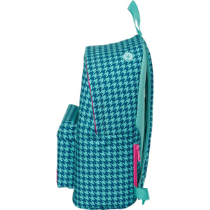 Mochila grande ordenador "pata de gallo verde"