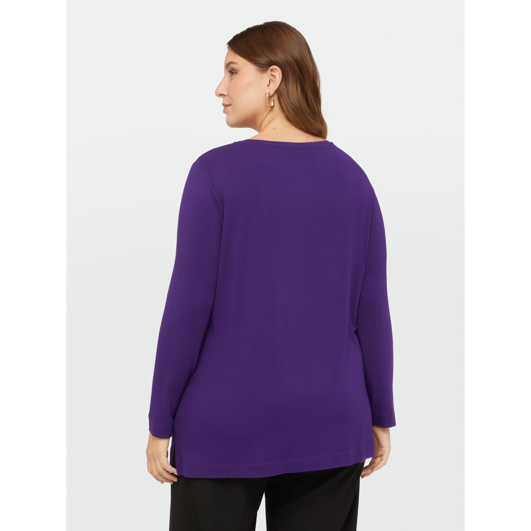 Fiorella Rubino - Camiseta de viscosa LENZING™ ECOVERO™ con bordado - Violeta