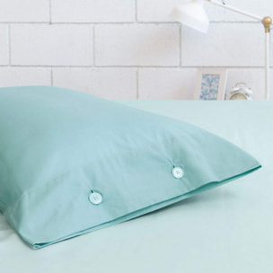 Funda de almohada algodón percal Best 2 color azul turquesa 100% Algodón percal