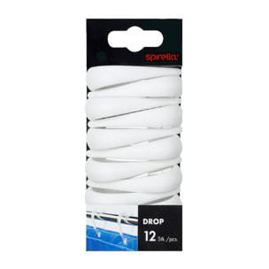Lot de 12 anneaux pour rideaux de douche DROP Transparent Spirella