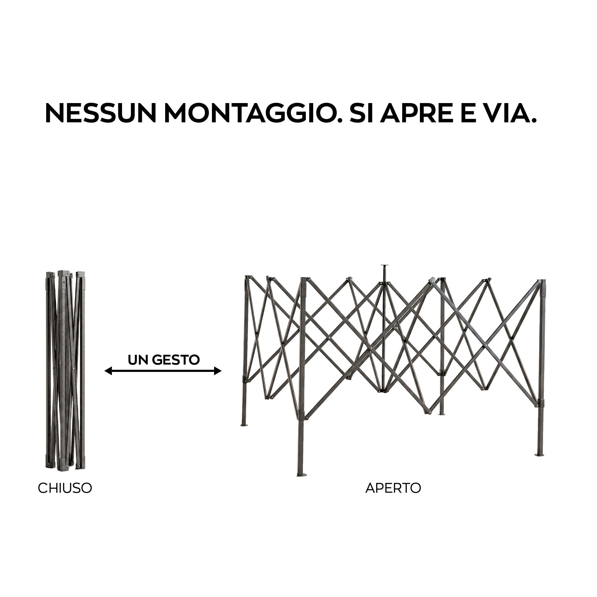 Gazebo richiudibile 3x3 pieghevole a fisarmonica automatico mercato tenda con sacca colore verde