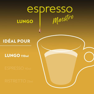 Café Espresso Lungo x10.  Capsules compatibles Nespresso en aluminium
