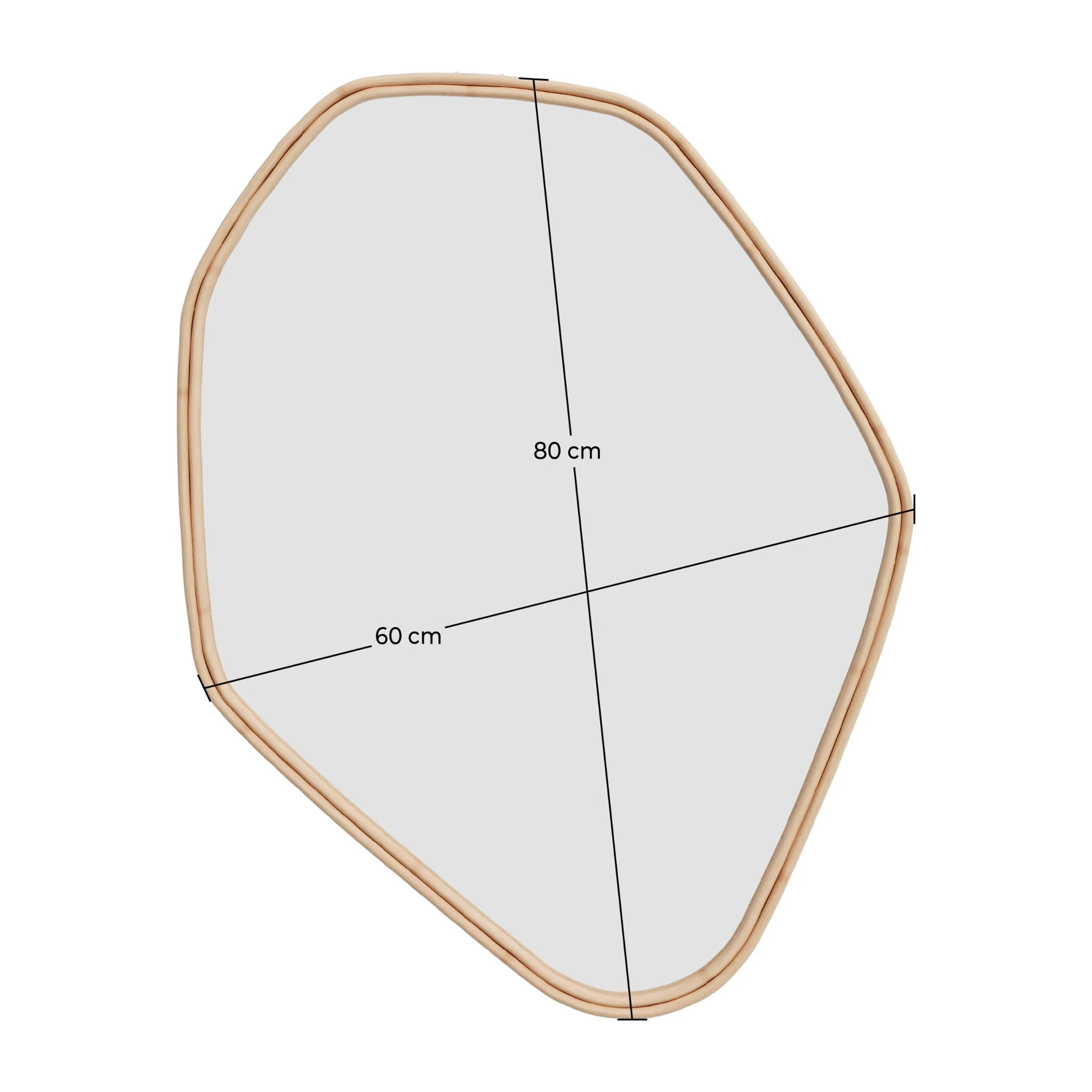 Miroir organique en rotin 80x60 cm - Tseri