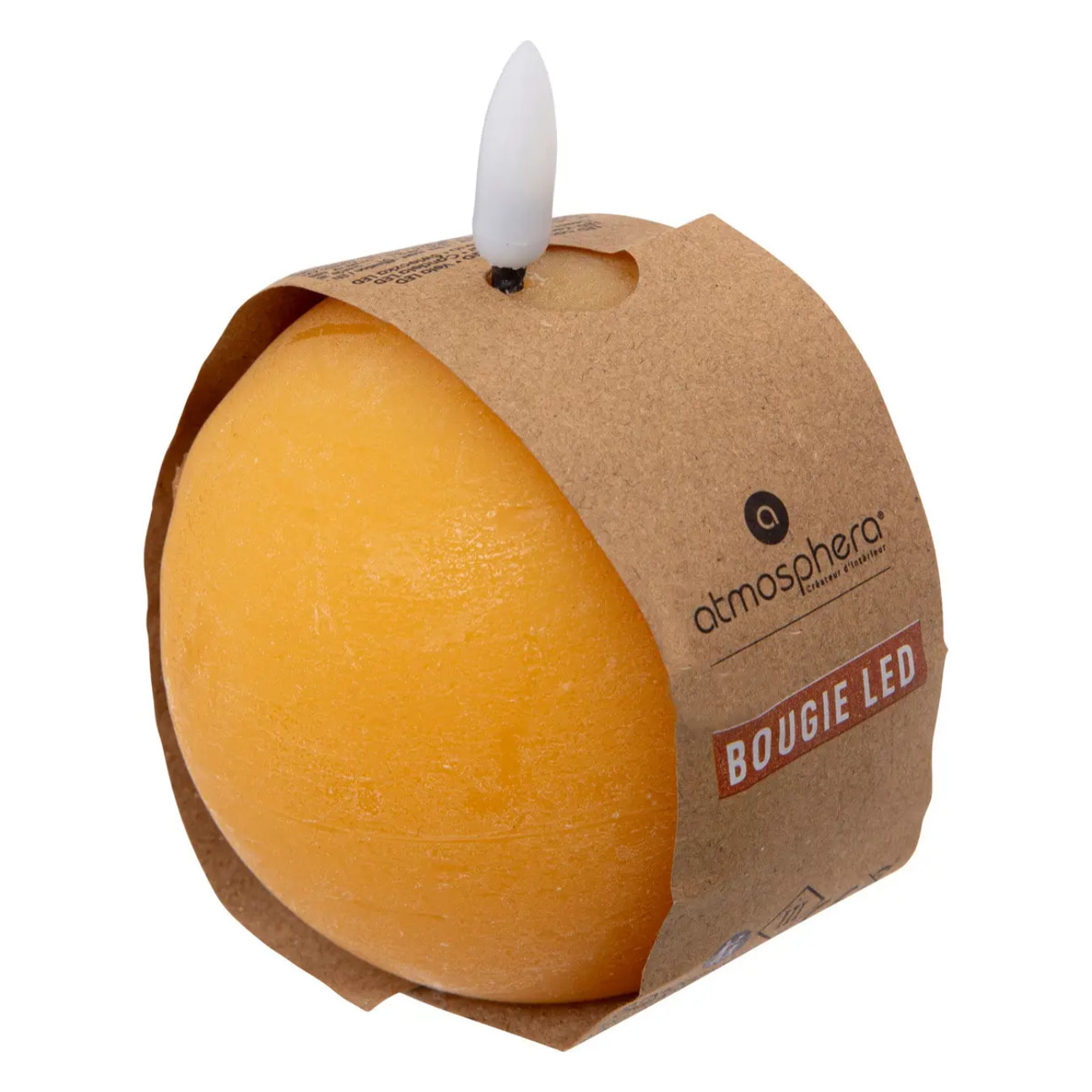 Bougie boule LED Molia D.8cm jaune