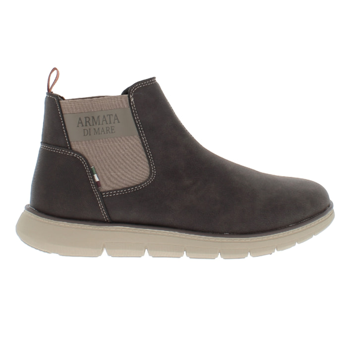 Armata di Mare Scarpe Uomo Stivaletti Chelsea Boots con Soletta Rimovibile in Memory Foam AMU W24L634 Dk Brown