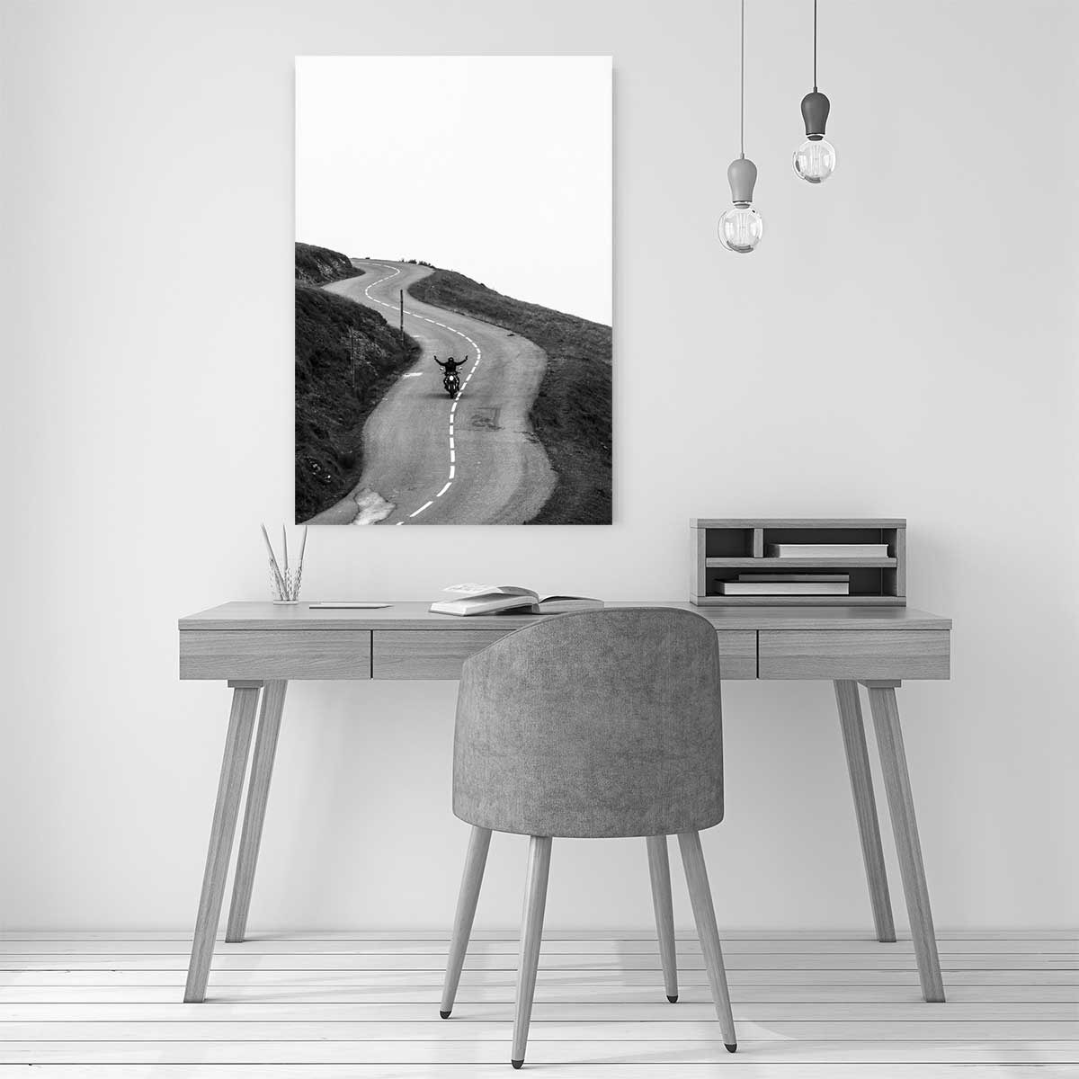 Tableau balade solitaire en moto Tableau alu Dibond