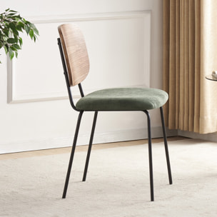 Lot de 2 chaises en velours côtelé - NAYA