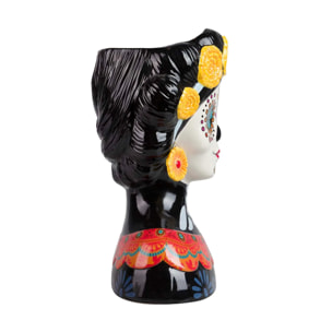 Maceta Ceramica Calavera Mexicana 27x19x36 Cm