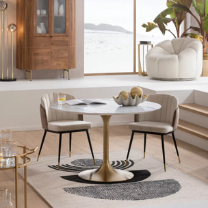 Plateau de table Invitation rond grès blanc 120cm Kare Design