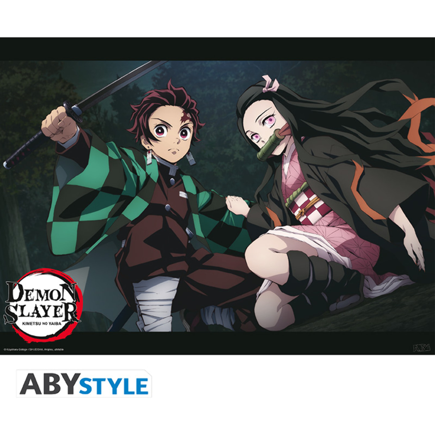 Demon Slayer - Poster "Tanjiro e Nezuko Posizione di Combattimento" 52x38 cm Abystyle