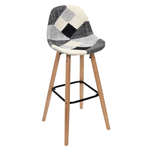 Lot De 2 Tabourets De Bar Patchwork Gris