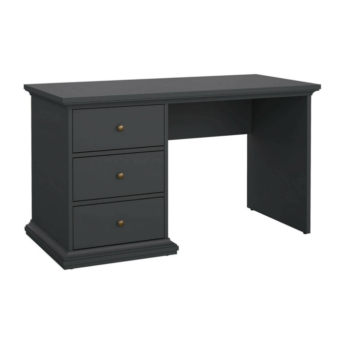 Scrivania Agia, Scrittoio multiuso, Tavolo per ufficio porta PC, Piano di lavoro, 130x62 h74 cm, Grigio