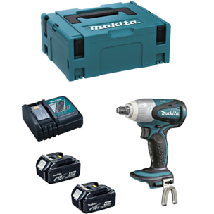 MAKITA atornillador de impacto 18 V Li-Ion 4 Ah 230 Nm - 2 baterías, cargador, maletín - DTW251RMJ