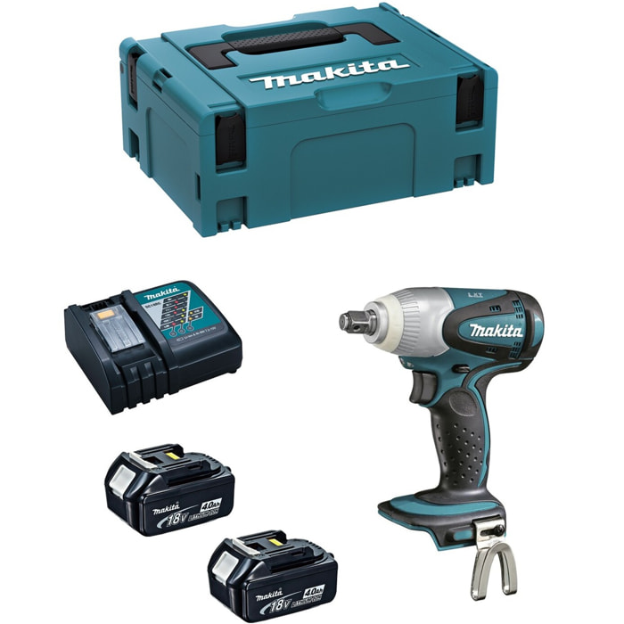MAKITA atornillador de impacto 18 V Li-Ion 4 Ah 230 Nm - 2 baterías, cargador, maletín - DTW251RMJ