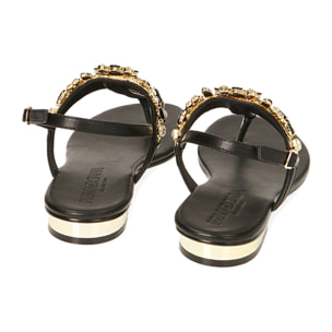 Sandalias planas negras