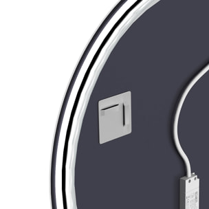 Miroir salle de bain ROND avec éclairage LED et contour noir - Diam 50cm