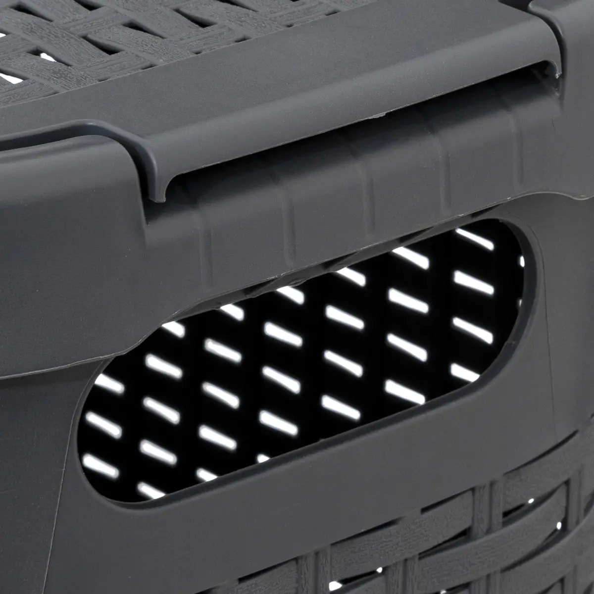 Corbeille slim Rattan 40L gris béton