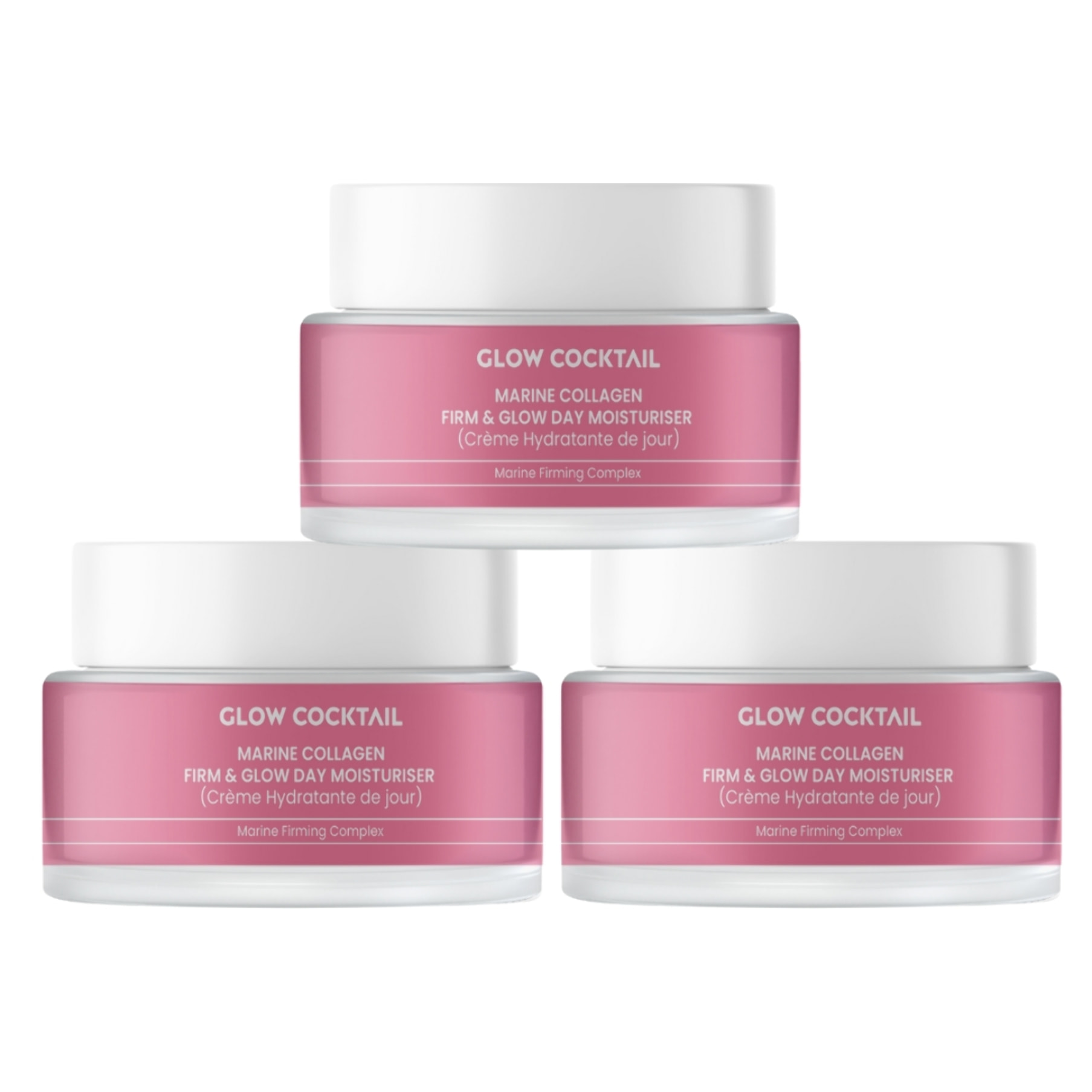 Trío de cremas de día reafirmantes e iluminadoras con colágeno marino