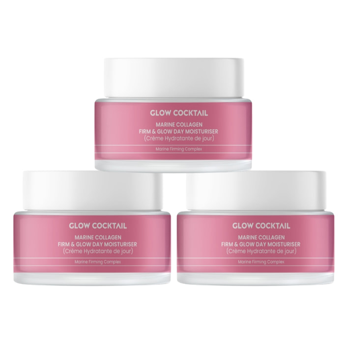 Trío de cremas de día reafirmantes e iluminadoras con colágeno marino